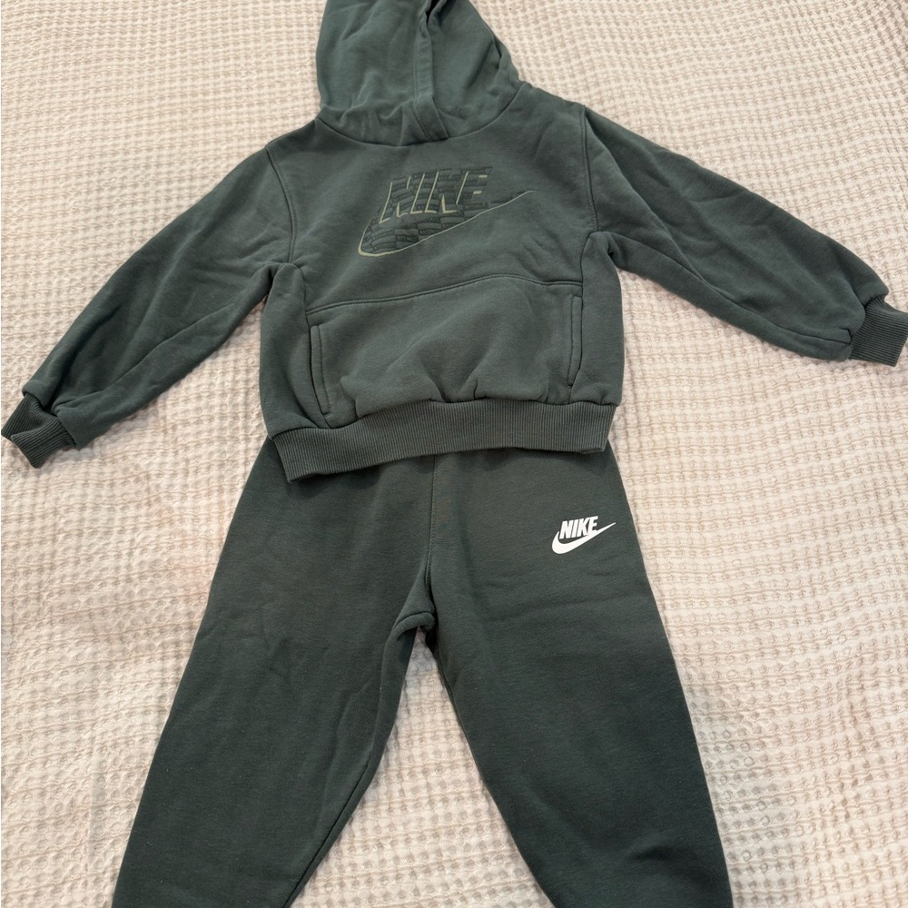 Nike Kids Dark Green Hoodie and Joggers Set